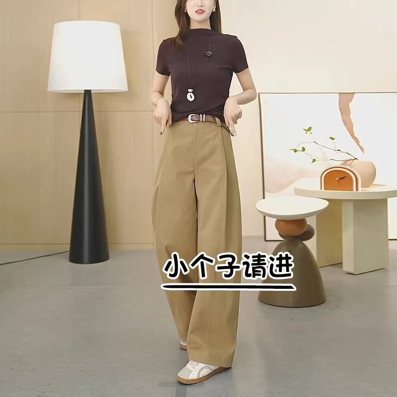 This Year's Trendy Pleated Pants for Women 2026 New Summer Style Hip-Covering Slimming Wide-Leg Pants for Petite Figures