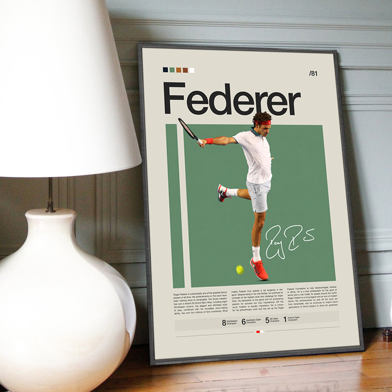 Tennis Decorative Painting Living Room Background Wall Mural Nadal Djokovic Karas Federer Poster Hanging Painting Tennis Decorative Painting Living Room Background Wall Mural Nadal Djokovic Karas Federer Poster Hanging Painting