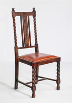 Old Shanghai in the Republic of China old teak leather dining chair study chair Western furniture Shanghai style antique medieval furniture