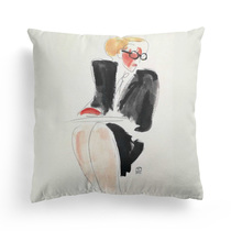 The same Sanyu cross-legged beauty oil painting as Jay Chous MV work B&B living room sofa pillow bedside cushion