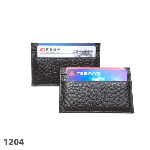 Ультратонкий двусторонний кожаный короткий картхолдер подходит для мужчин и женщин, из натуральной кожи, воловья кожа