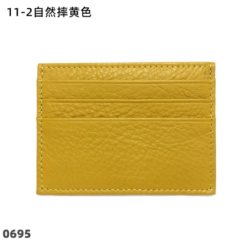 Ультратонкий двусторонний кожаный картхолдер подходит для мужчин и женщин, из натуральной кожи, воловья кожа, в корейском стиле