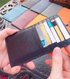 Длинный двусторонний ультратонкий кожаный вместительный и большой картхолдер для водительских прав, из натуральной кожи, воловья кожа