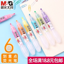 Morning light Miffi fluorescent pen marker pen students make notes with large capacity with single-head marking pen color coarse drawing