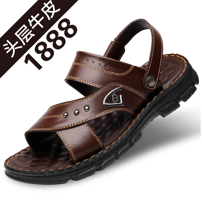 Купить Сланцы Летние сандалии мужской натуральная кожа свободного ...