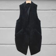 Phiên bản Hàn Quốc của ulzzang vest nữ mùa thu đông hoang dã vest dài vest vai cừu xé áo không tay