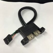 50cm double port with screw hole motherboard 9pin to USB2 0 adapter wire 2 port 9pin to USB2 0 female
