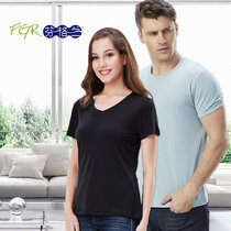 Fingran short-sleeved T-shirt mens V-collar ladies slim simple white half-sleeved breathable seamless mens underwear upper body