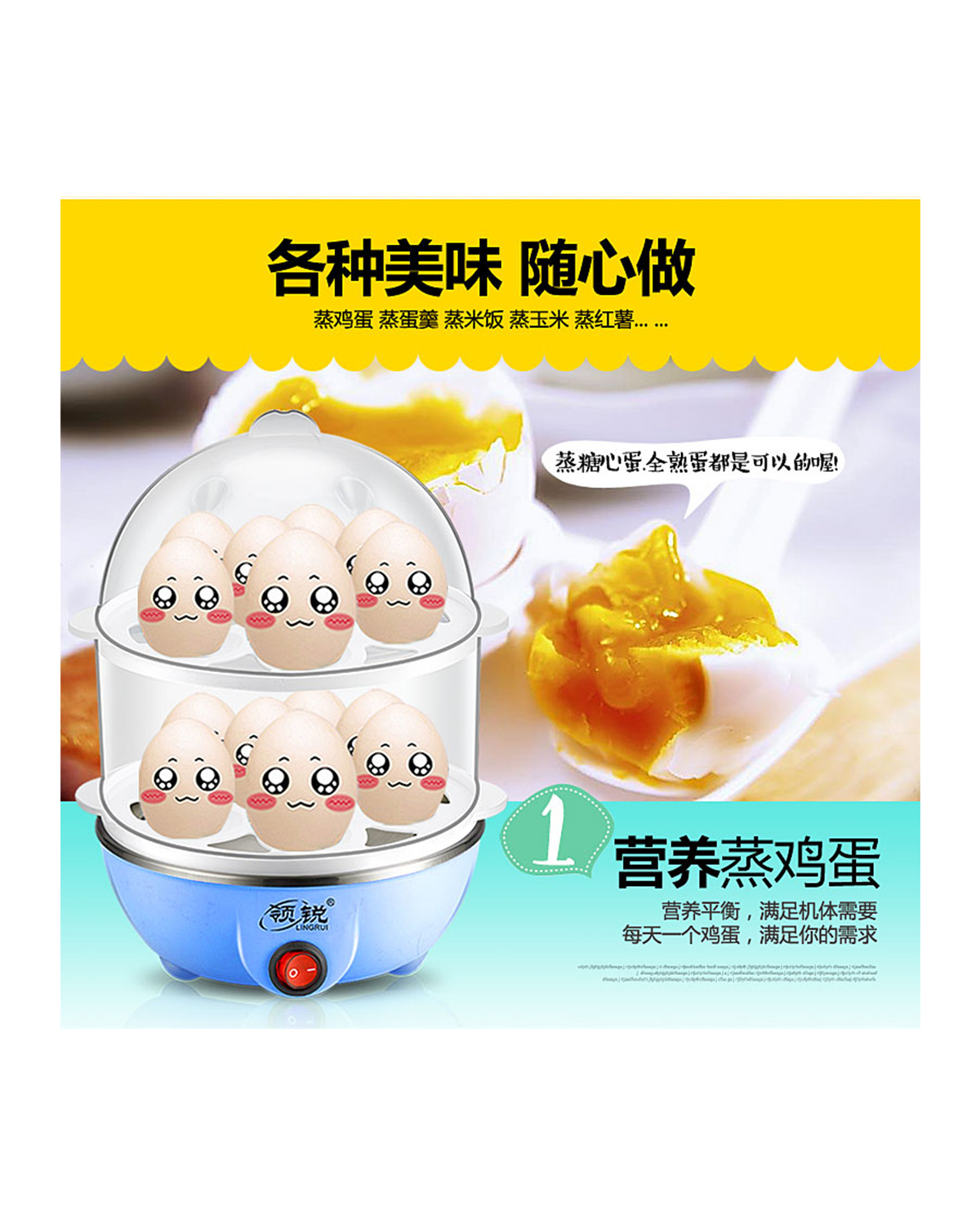 nồi hấp điện mini Cổ áo trứng hấp hai lớp phiên bản nâng cấp của nồi trứng hai lớp an toàn tự động tắt máy ăn sáng đa chức năng - Nồi trứng nồi hấp inox
