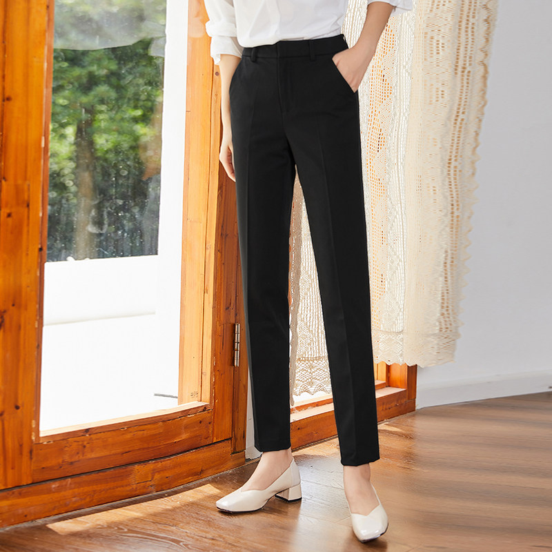 Western Dress Pants Woman Spring Autumn Winter High Waist Straight Drum 2022 New Loose Display Slim 100 Hitch Black Pants Smoke Pipe Casual Pants-Taobao