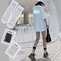 Socks female with star reflective stockings in Han Edition Street T Taiwan Japanese high tide cylinder wearing couple socks