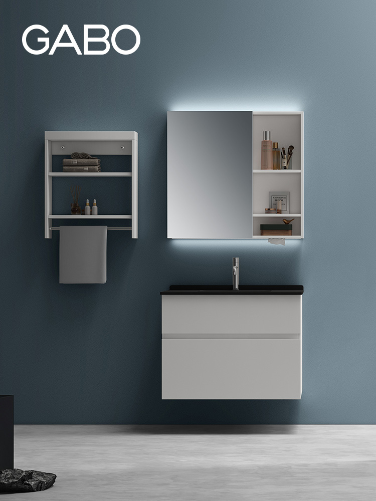 Visual Gabo Bathroom Cabinet Combined small household makeup room rock toilet table mirror cabinet hanging wall C60
