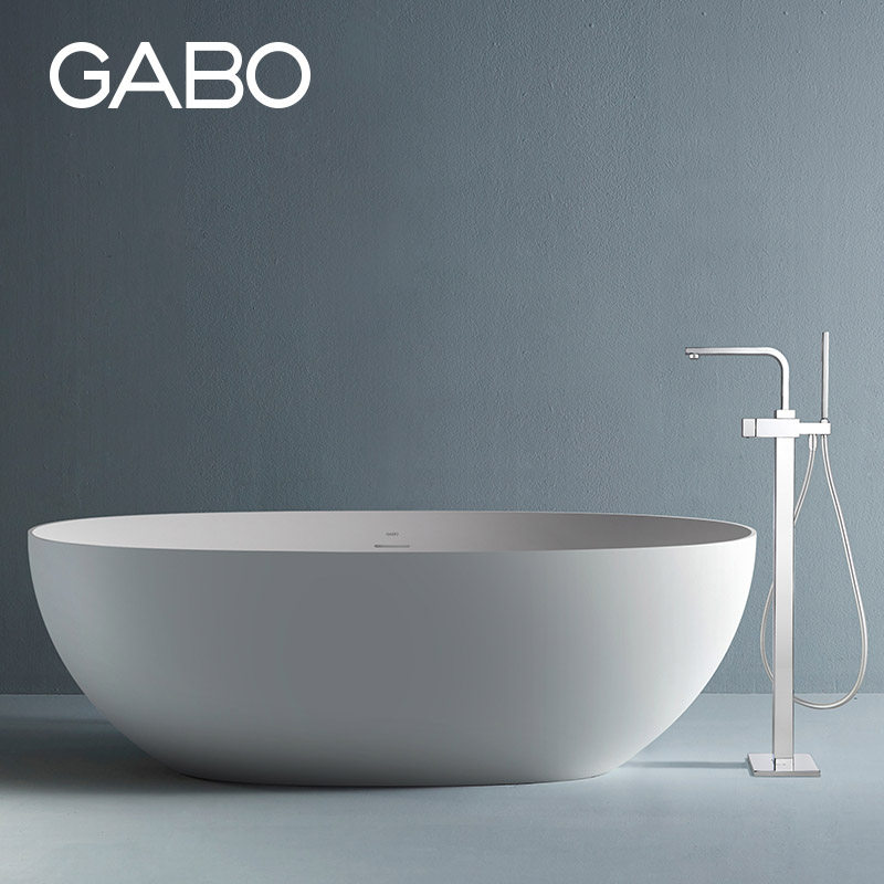 View Boo GABO artificial stone bathtub independent domestic tub floor type bathtub tap copper 8641 package