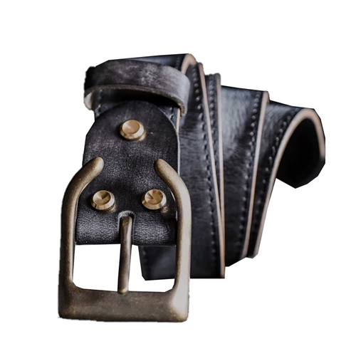 Мужской медный ретро латунный кожаный ремень ручной работы, из натуральной кожи, воловья кожа