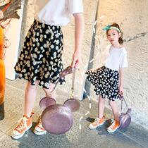 Childrens clothing girls skirts 2022 summer clothing new net red daisy flowers all-match girls clothing middle and big childrens student skirts