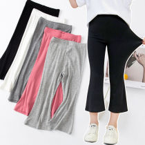 Girls pants summer thin section modal nine-point pants childrens bell-bottoms micro-bladed middle and big childrens leggings outside the tide
