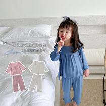 Girls pajamas spring and autumn models 2022 childrens clothing new little girl home clothes childrens suits baby foreign style two-piece suit