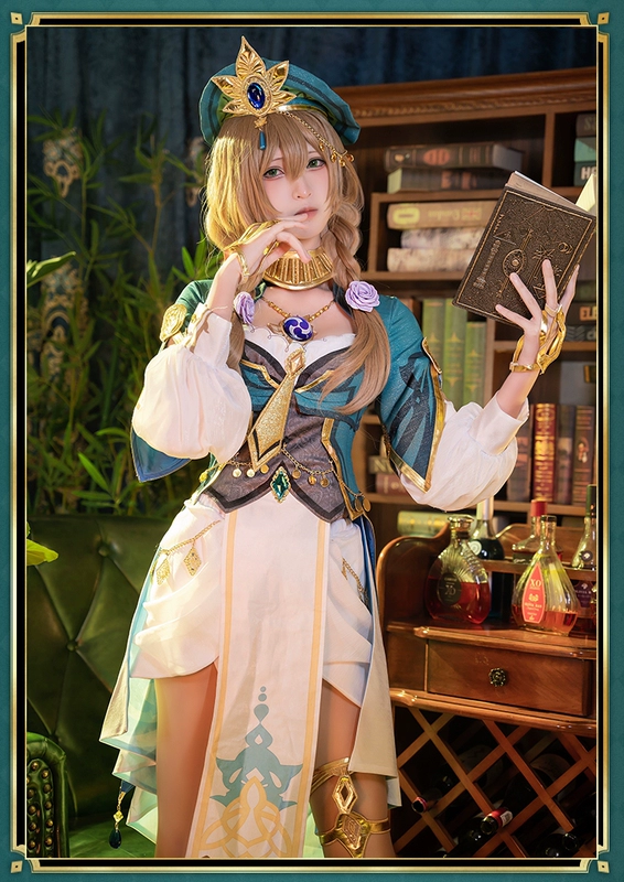 Ji Meng Genshin cos trang phục Lisa Ye Yinfang tên cosplay game hoạt hình trang phục trọn bộ