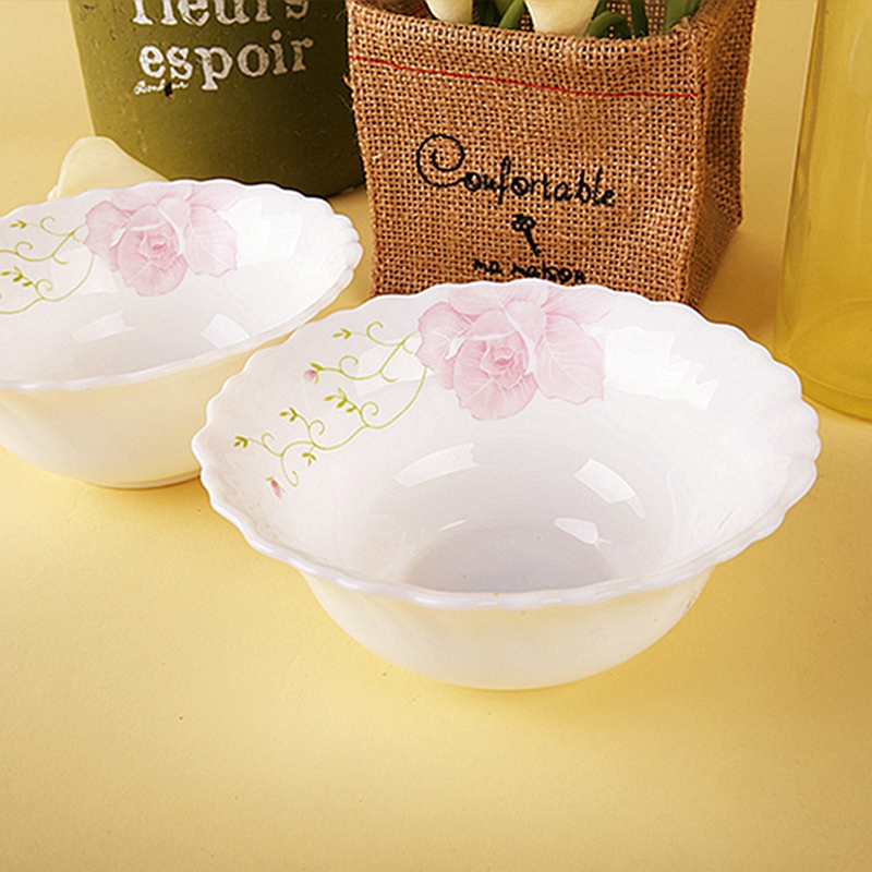 Fashionable Skirted Bowl, White Jade Tempered Heat-Resistant Glass, Creative and Beautiful Bird's Nest Dessert Bowl, Sweet Soup Bowl, White Fungus Bowl for Home Use