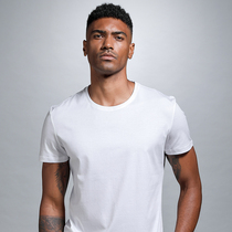 Xinjiang cotton mercerized cotton round neck white short sleeve T-shirt men loose base shirt men