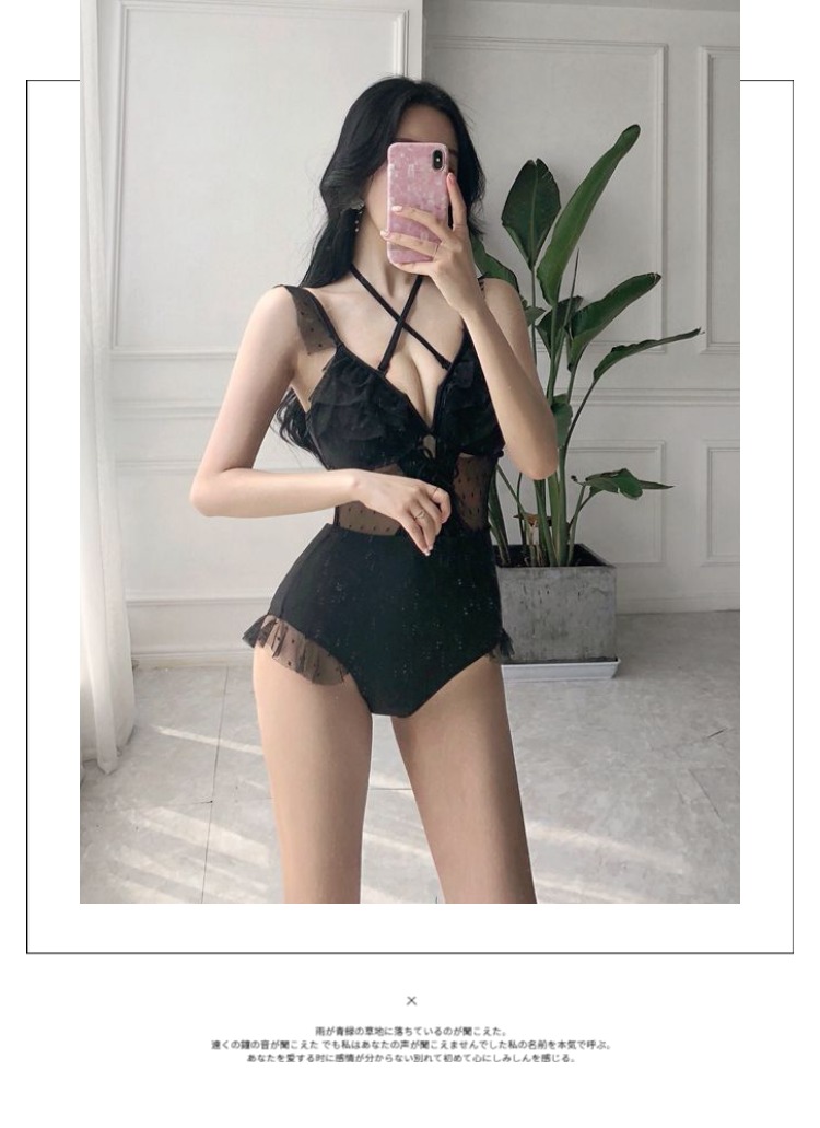 Cao cấp ren Hàn Quốc bikini gợi cảm áo tắm một mảnh áo tắm ngực nhỏ bảo thủ bộ đồ bơi giảm béo bảo thủ đồ bơi nữ liền thân dài tay quần dài