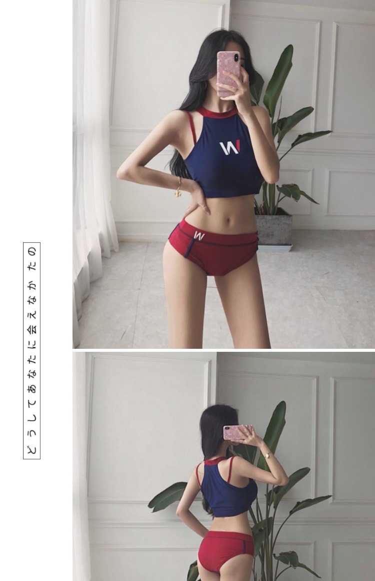 Thai khâu ống bikini bikini áo tắm nữ ngực nhỏ tập hợp áo tắm gợi cảm nóng bỏng bơi mùa xuân đồ bơi nữ dạng quần váy