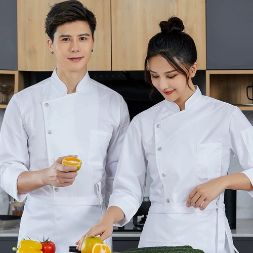 Высокий шеф -повара обслуживание длинно -сети отель Catering Kitchen Restaurant Restaurant Short -Sleaved Chef Bakers Работающую одежду с семидушными рукавами мужской хлопок