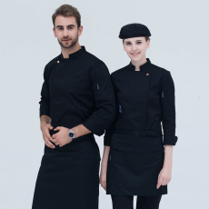 Спецодежда 厨师服长袖秋冬装酒店西餐厅厨师工作服套装男女饭店后厨师长制服