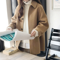 SNICYKER2021 winter New woolen coat loose slim slim slim high-end double-sided cashmere coat women