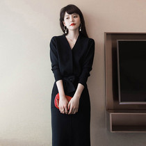 SNICYKER autumn winter new professional dress lady goddess Fan suit skirt Herbenwind temperament to wear two sets of women