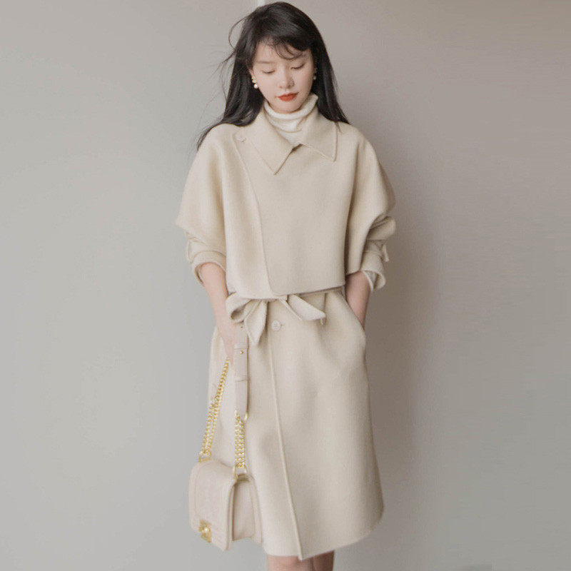 SNICYKER2021 Spring paragraph women's clothing Suit Fried Street minus age Hepburn Half Body Skirt Foreign Pie Light and Breeze Two Sets