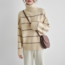 INTIM TIDATE cashmere turtleneck sweater women wear loose Korean pullover in autumn and winter