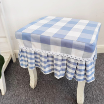 Custom cotton square stool Household small stool set Piano stool set Makeup stool set cover nightstand cover dust cover