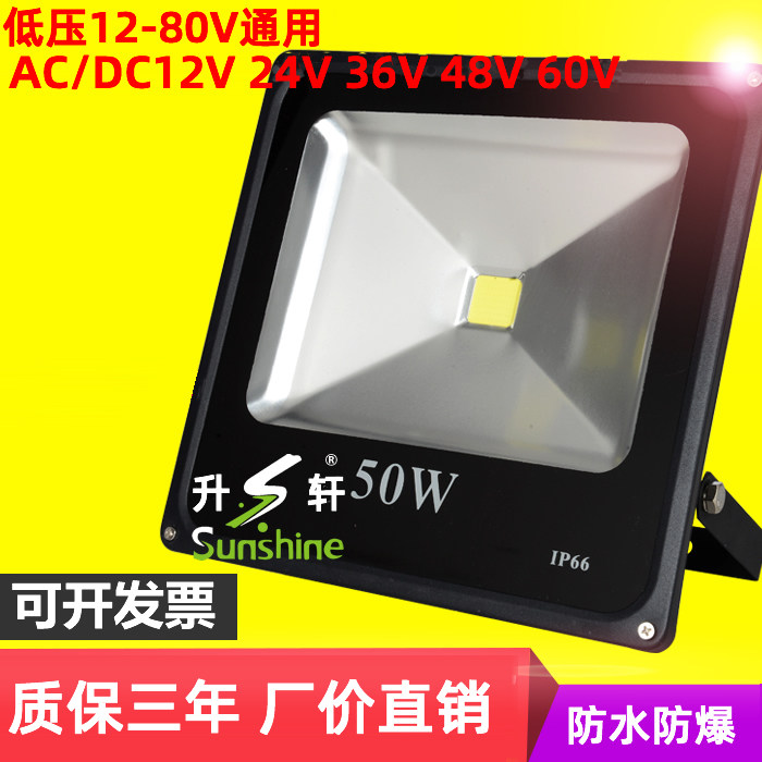LED flood light waterproof low voltage DC 12V 24V36v10W20W30w50W100W outdoor battery light