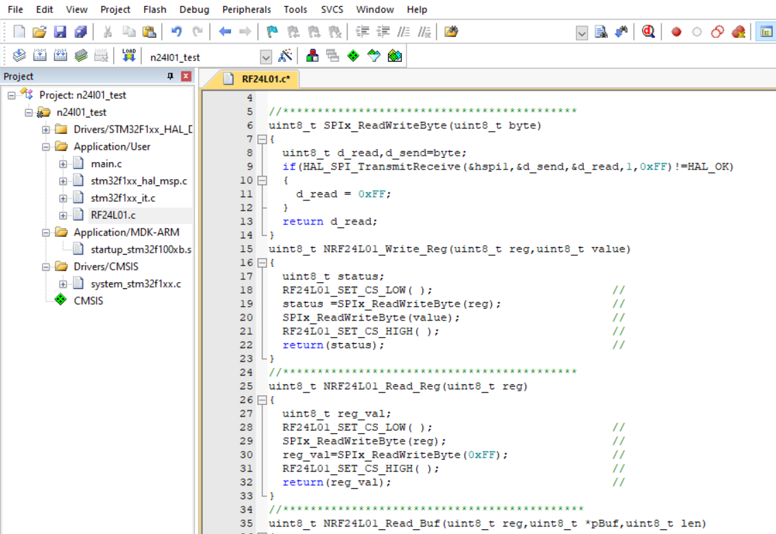 New: n24l01 multi-machine communication program stm32HAL library n24l01 one master multi-slave program MDK5