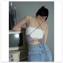 (FARM) fashionable sling sexy big backless cross strap vest tight-fitting chest hot girl female spot
