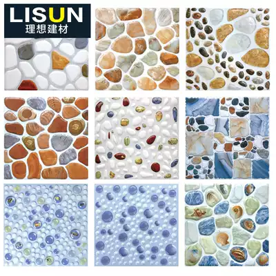 Cobblestone bright small floor tiles microcrystalline amber glaze tiles 300*300 balcony powder room massage stone Foshan brick