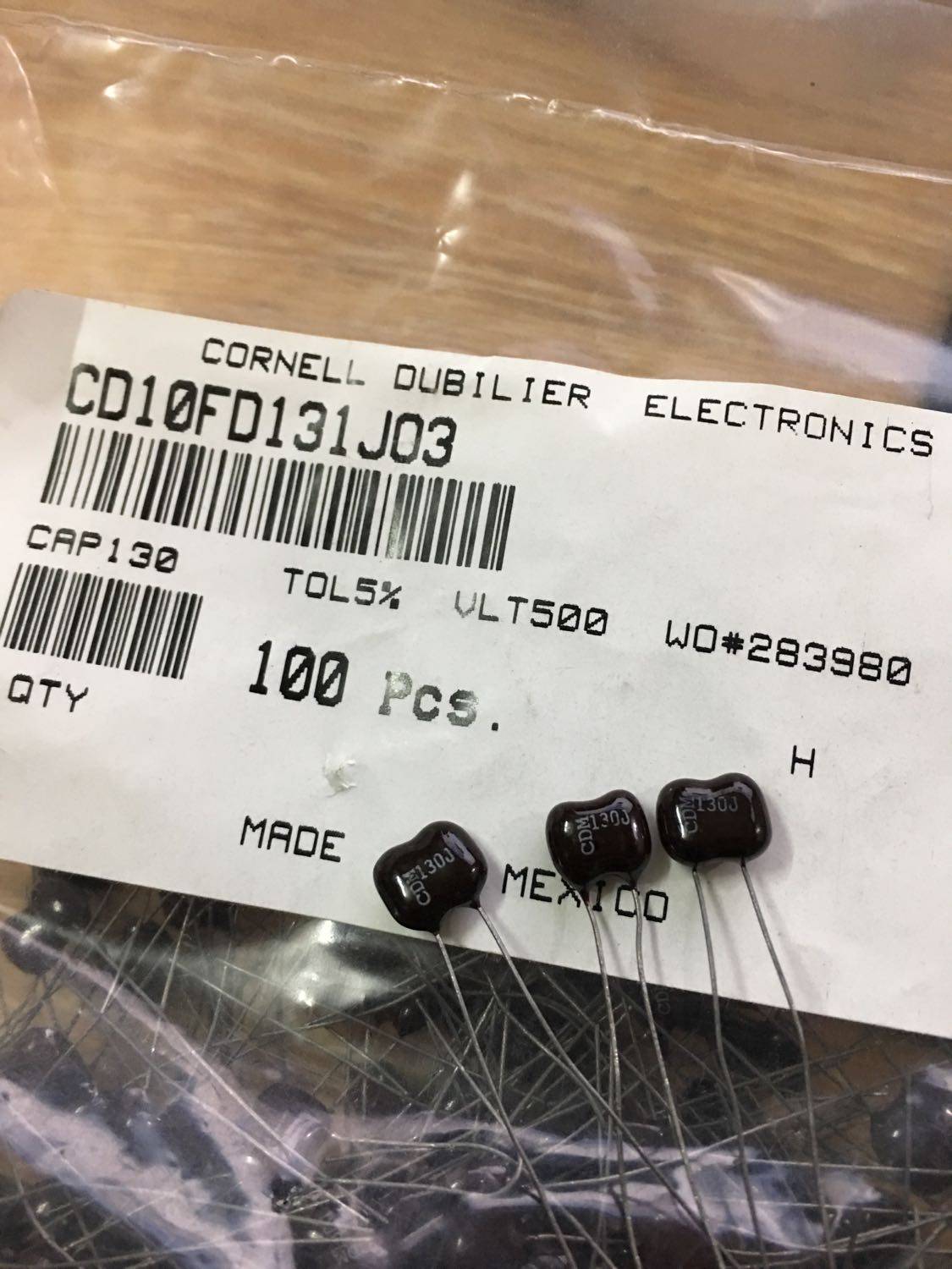 CD10FD131J03 CD10FD131J03 500V130PF 500V130PF 500v150PF 500v150PF 500V100PF CDM silver mica capacitor