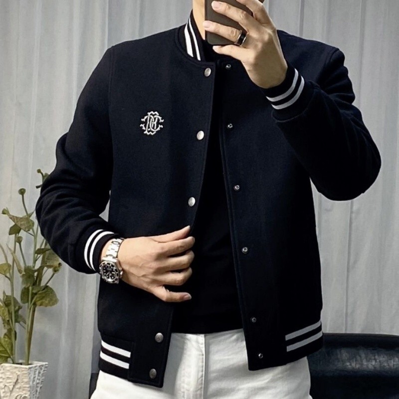 Mk Baseball Collar Embroidered Jacket for Men, Spring and Autumn 2026 New High-End Trendy Brand Casual Design Men's Coat