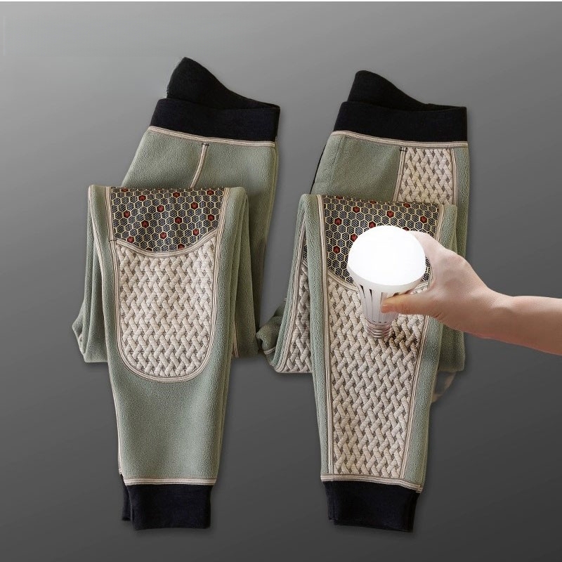 Mk Graphene Thermal Pants for Men, Winter Fleece-Lined and Thickened Knee Protection, Slim Fit, Cold-Resistant Men's Cotton Pants