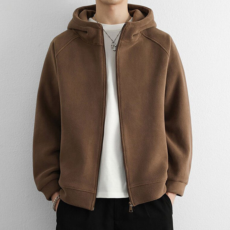 Mk Genuine Loose Casual Cardigan Sweatshirt for Men Spring and Autumn 2026 New High-End Hooded Men's Loose Jacket