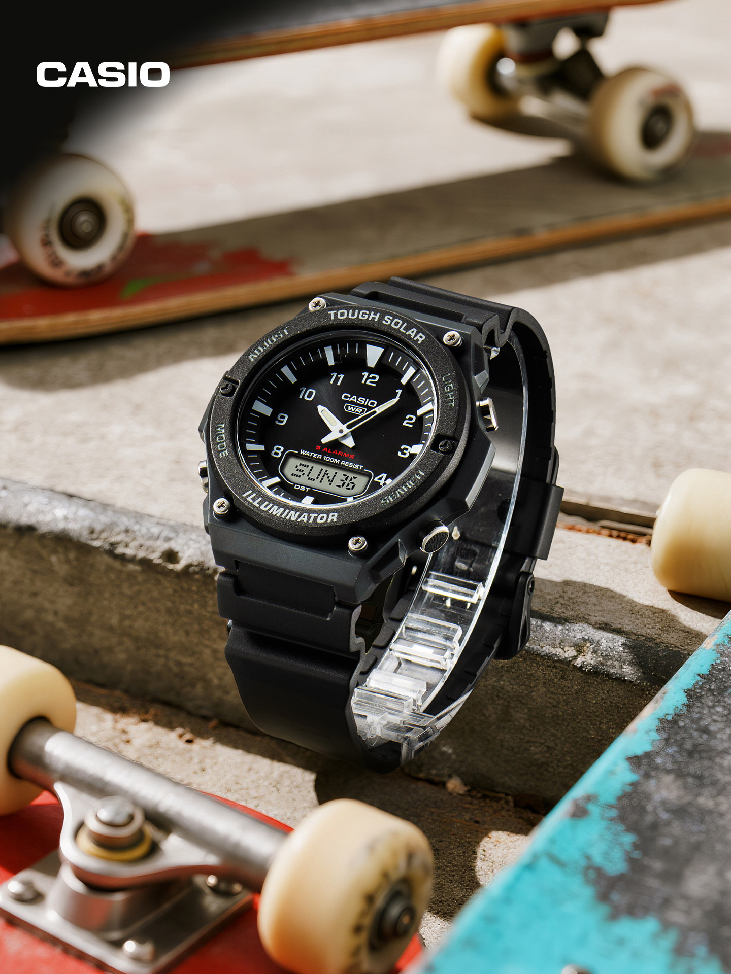 [New Year's Gift] Casio Official official store Aq-S820W Trendy Large Dial Solar Watch for Men