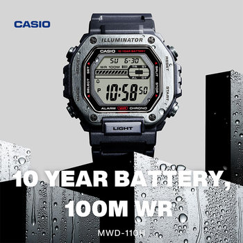 [New Year's Gift] Casio Official official store Mwd-110H Small Square Metal Student Men's Watch