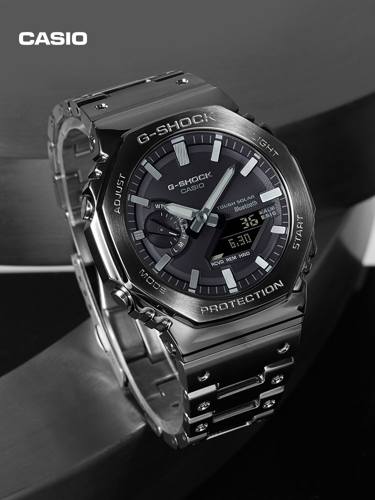[New Year's Gift] Casio official store Gm-B2100Sd All-Metal Octagonal Men's Watch G-Shock