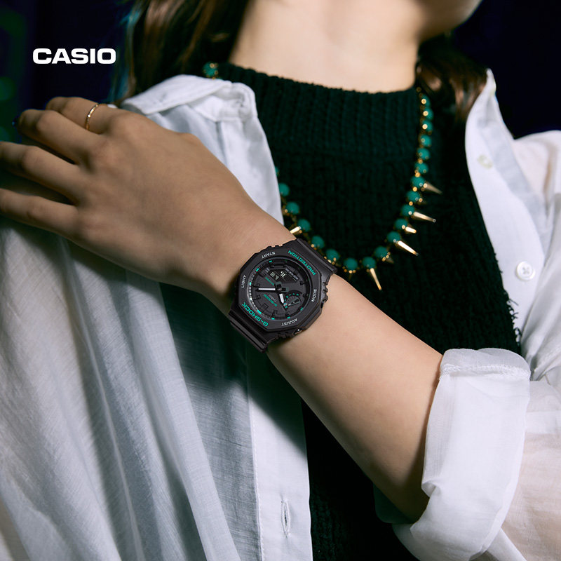 Casio Flagship Store Gma-S2100Ga Octagonal Sports Watch for Women Casio Official G-Shock