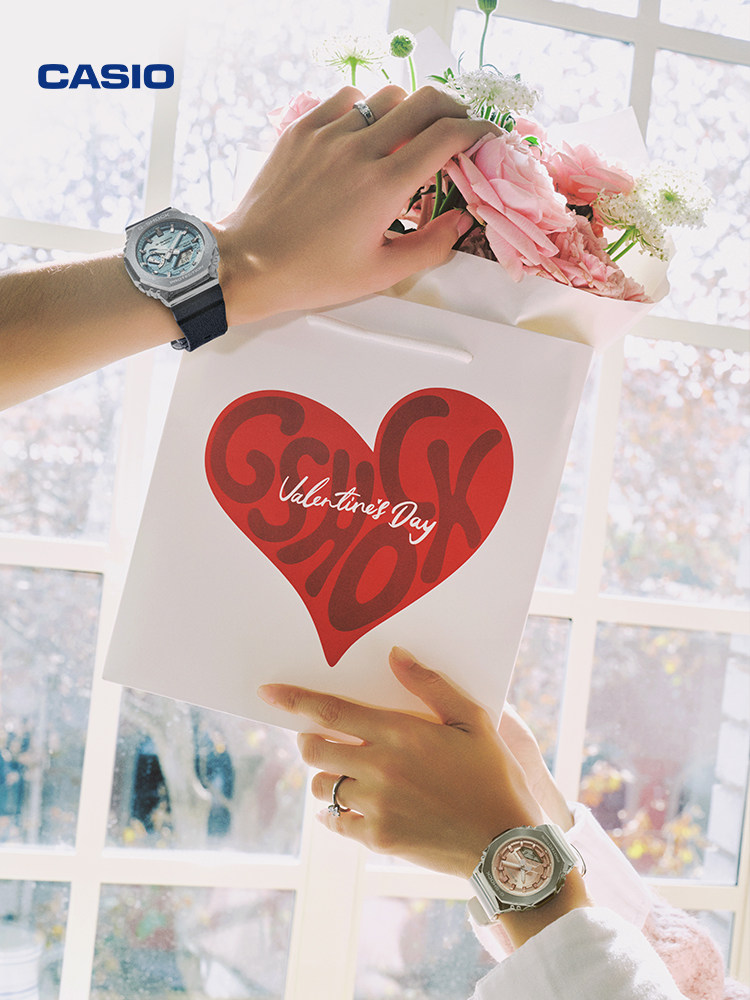 Casio Official Flagship Store Gm-S2100Ws Metal Octagonal Drop-Resistant Sports Watch