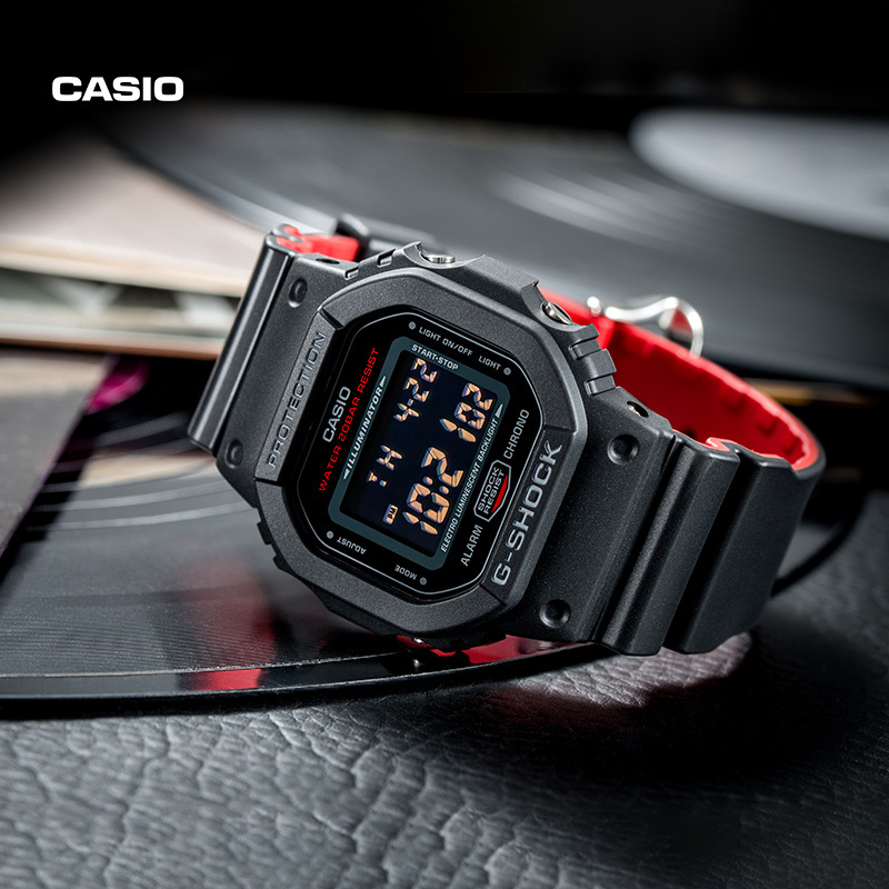 Casio official store Dw-5600Uhr Small Square High School Student Sports Men's Watch Casio G-Shock