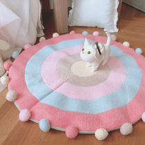 ins Wind bedroom Net red floor mat round carpet entrance mat Nordic girl heart floor mat non-slip mat home