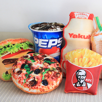Simulation snack pillow fries Cola hamburger sofa cushion office pillow bedside cushion removable wash