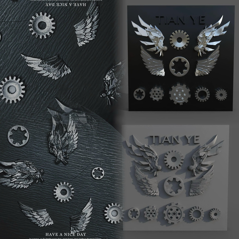 【Nail Art Mold】Tian Ye Original Nail Art Heavy Craft Design Mold Mechanical Wings Nail Art Mold